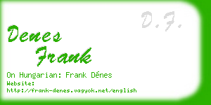 denes frank business card